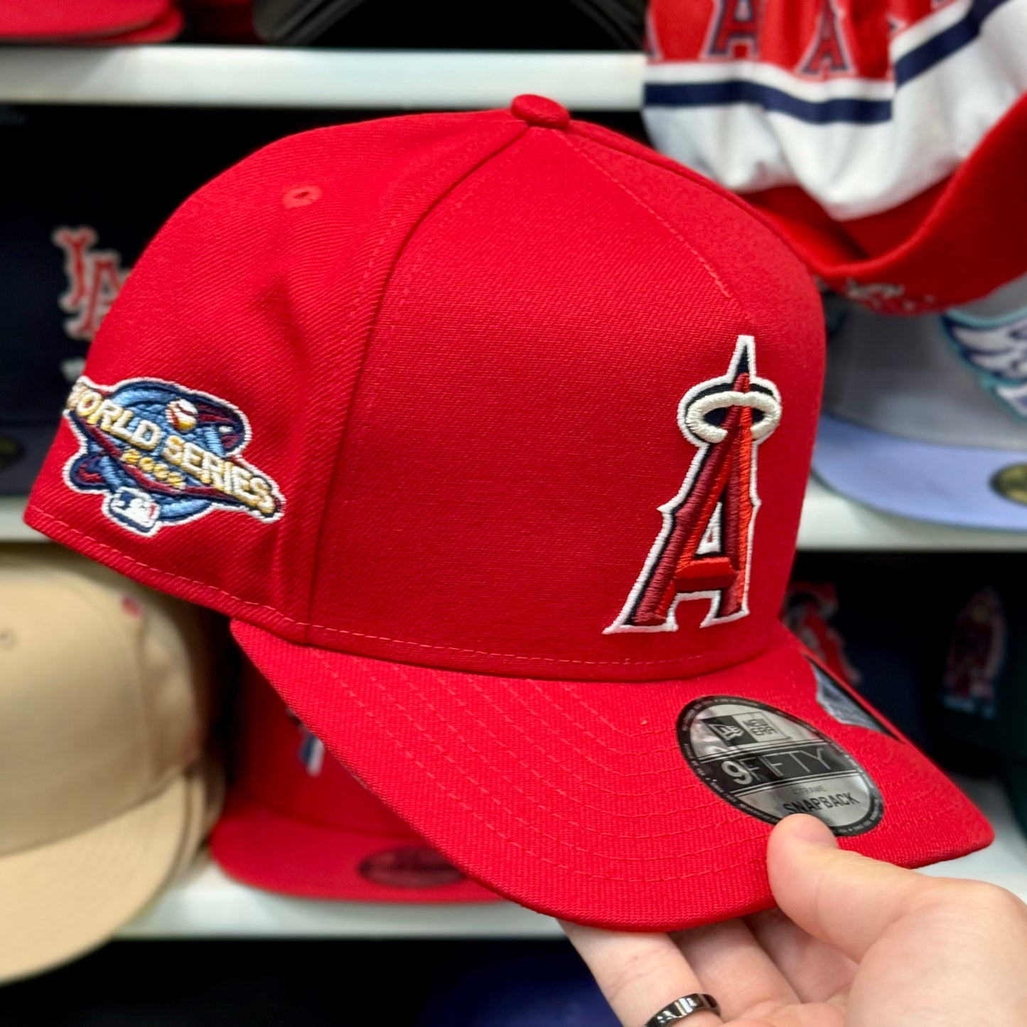 New Era 9FIFTY A-Frame LA Angels World Series Patch Snapback | Red
