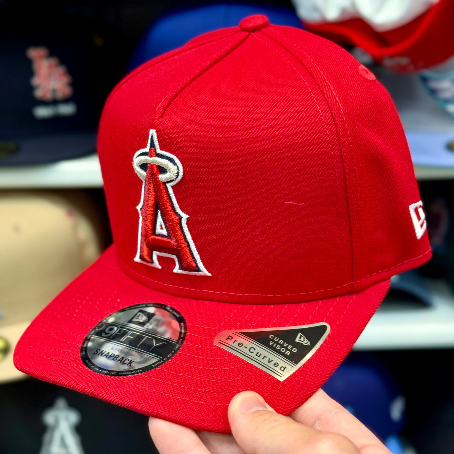 New Era 9FIFTY A-Frame LA Angels World Series Patch Snapback | Red