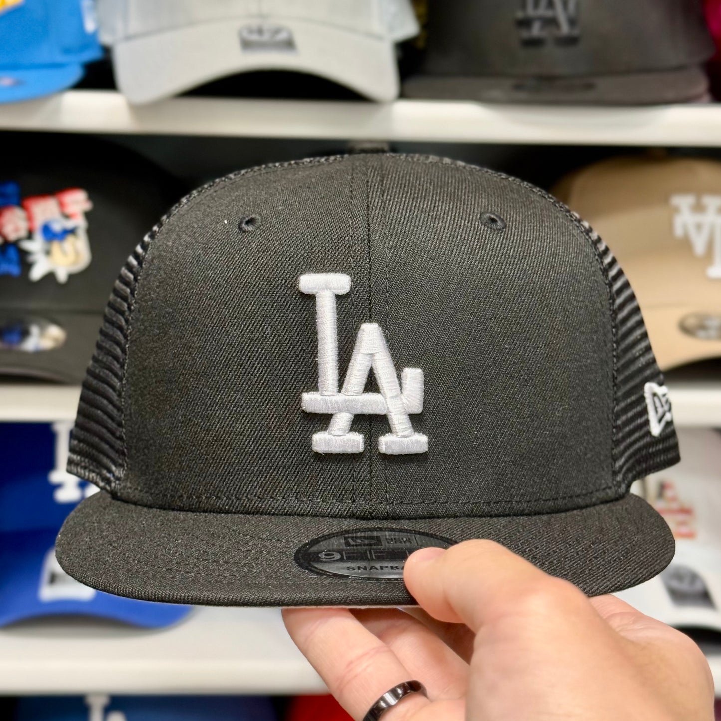 New Era 9FIFTY Los Angeles Dodgers Trucker Snapback | Black