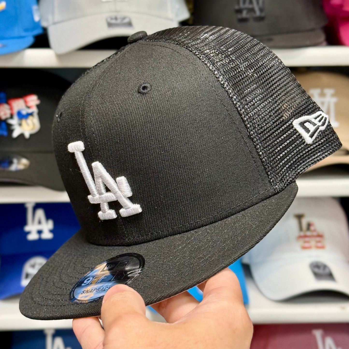 New Era 9FIFTY Los Angeles Dodgers Trucker Snapback | Black