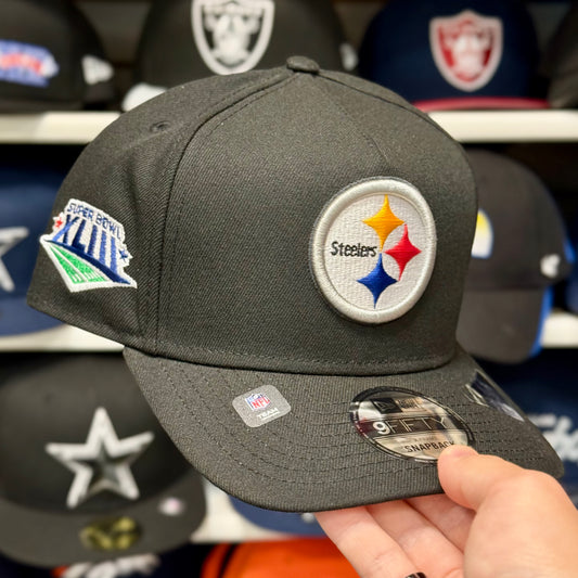 New Era Pittsburgh Steelers 'Super Bowl' A-Frame Black 9FIFTY Snapback