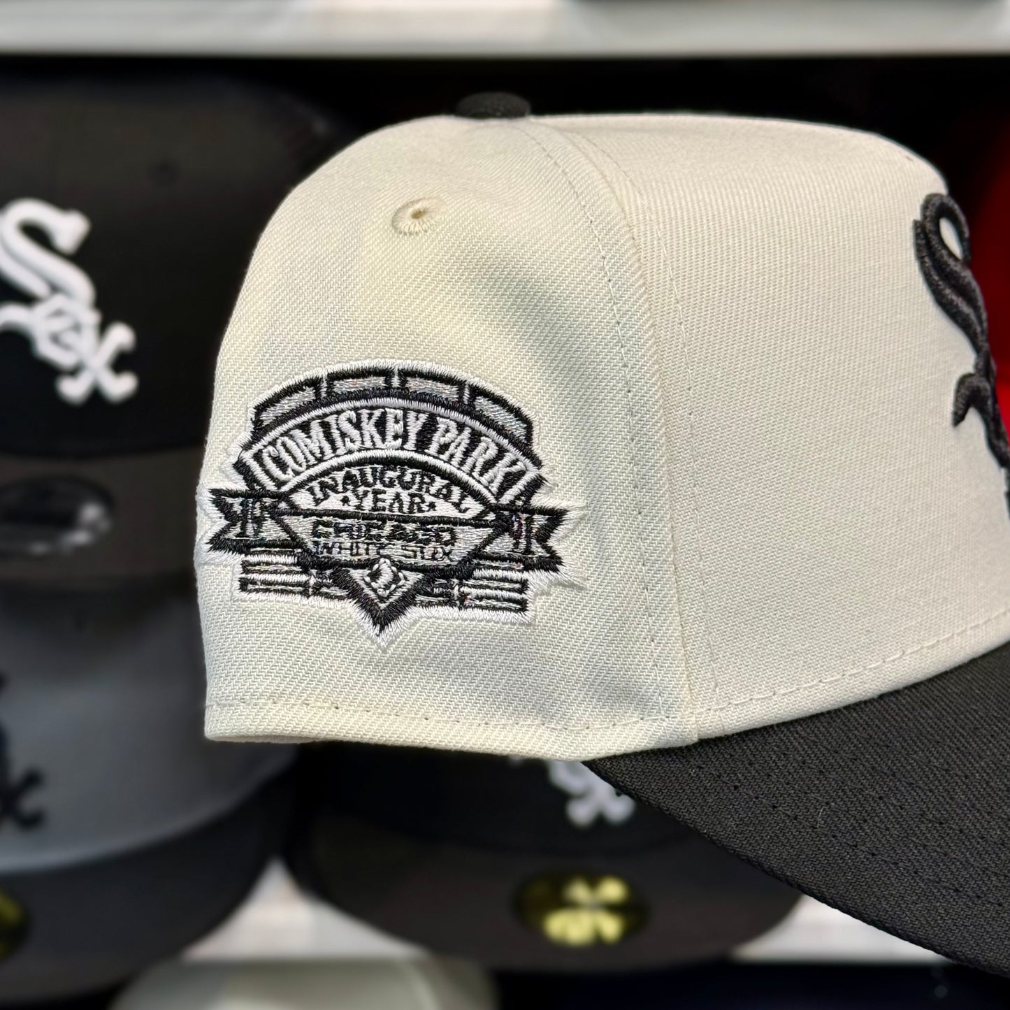 New Era 9FORTY A-Frame Chicago White Sox Comiskey Park Patch Snapback | Ivory/Black