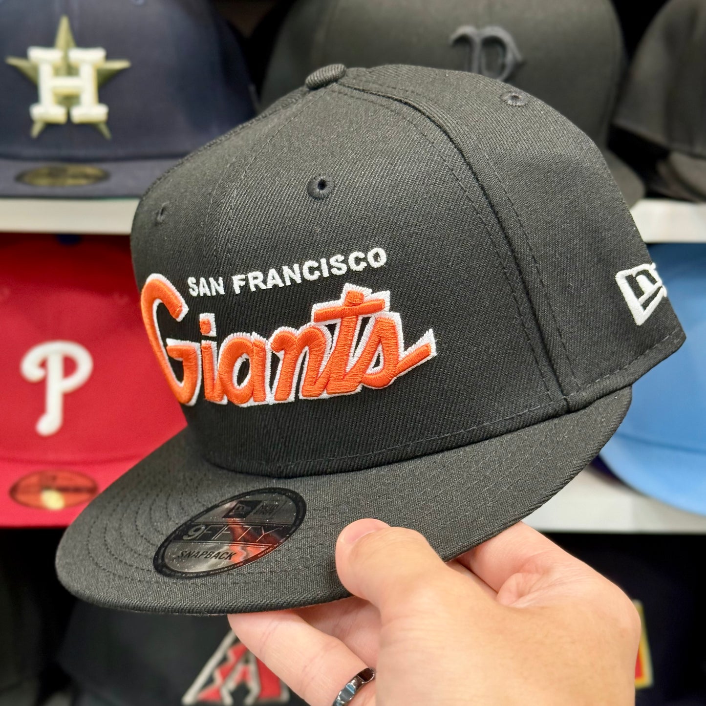 New Era 9FIFTY San Fransisco Giants Script Snapback | Black