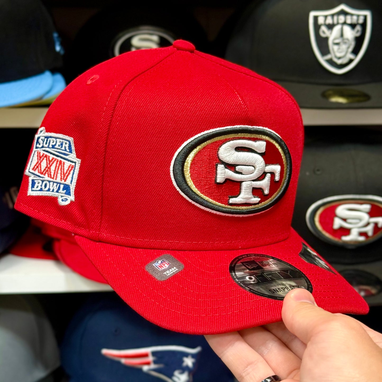 New Era San Francisco 49ers Super Bowl Patch A-Frame 9FIFTY Snapback Red