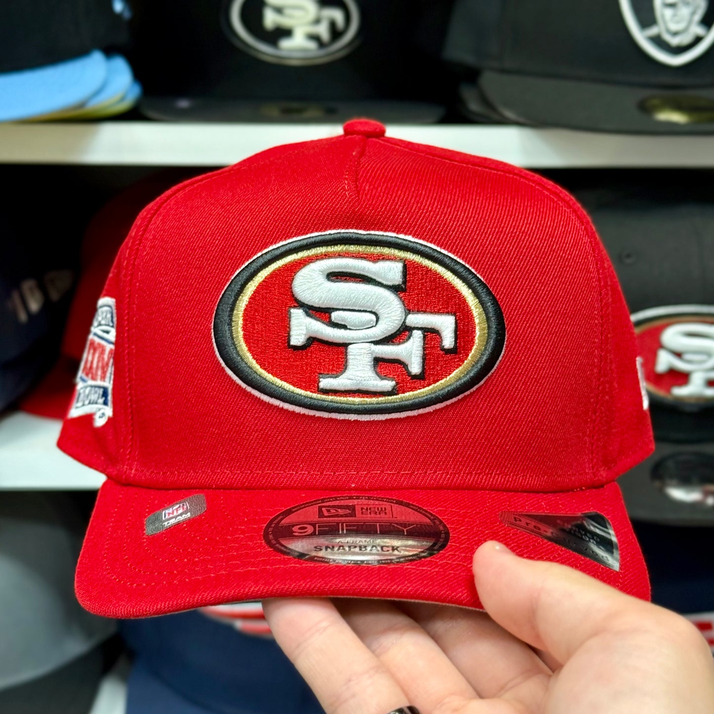 New Era San Francisco 49ers Super Bowl Patch A-Frame 9FIFTY Snapback Red