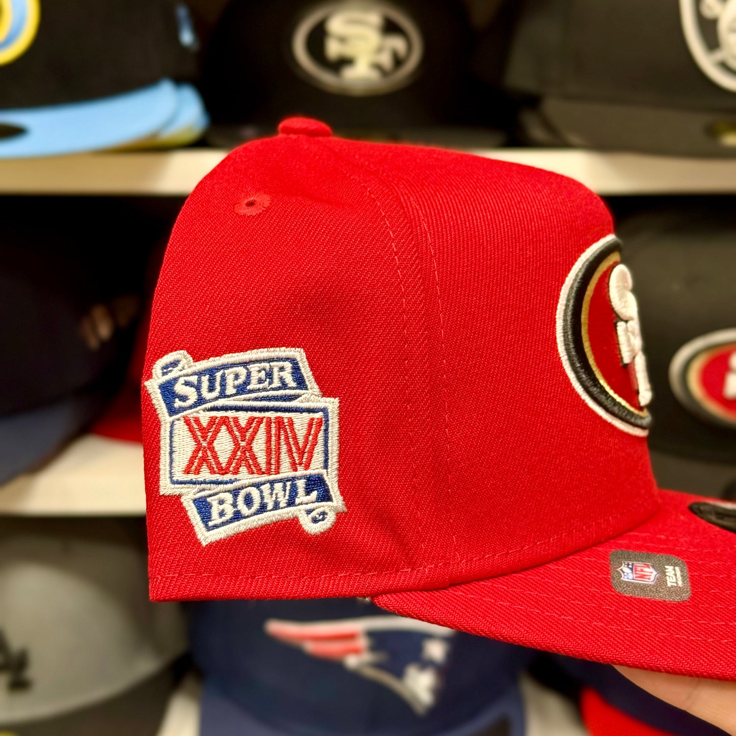 New Era San Francisco 49ers Super Bowl Patch A-Frame 9FIFTY Snapback Red