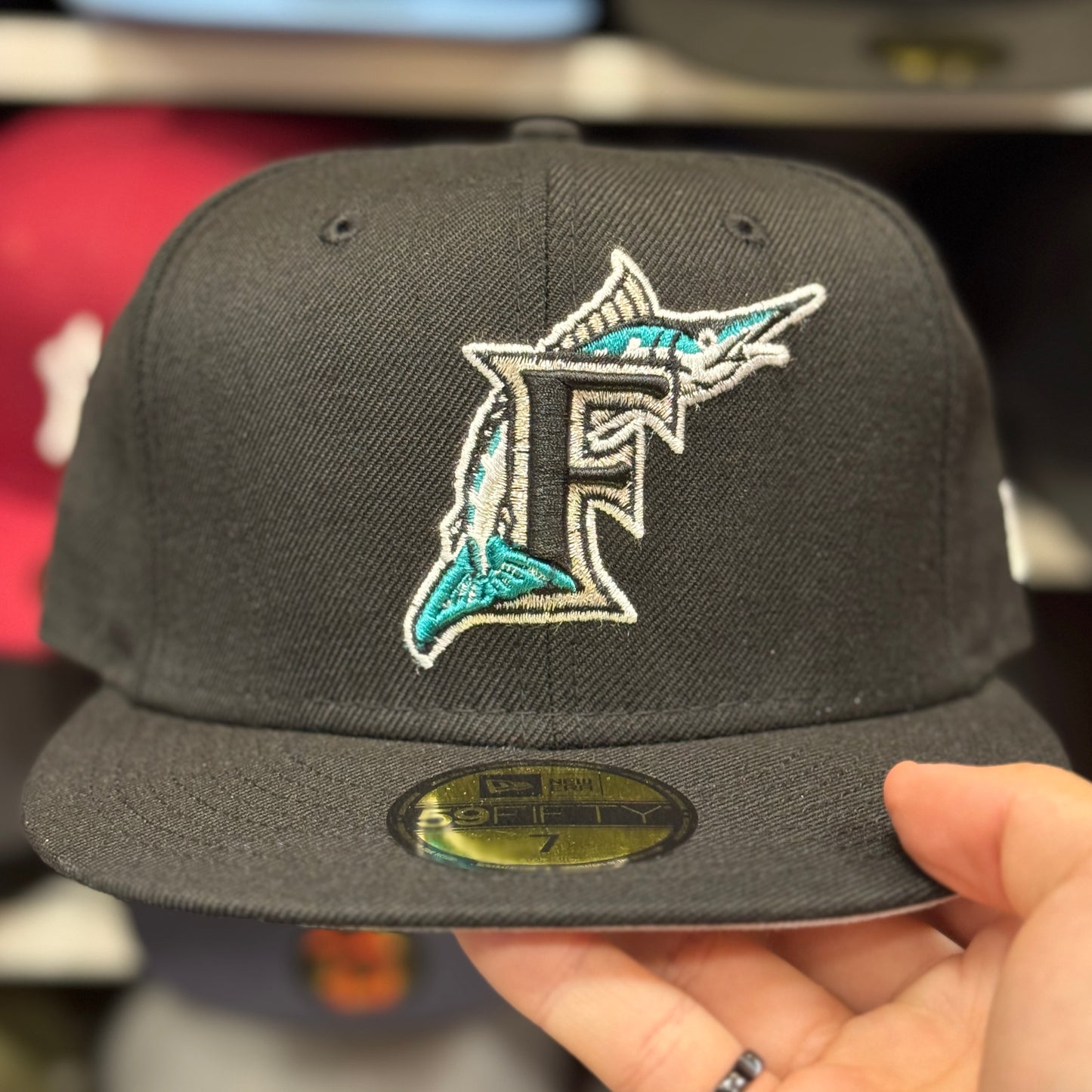 New Era Florida Marlins Black 59FIFTY Fitted Hat