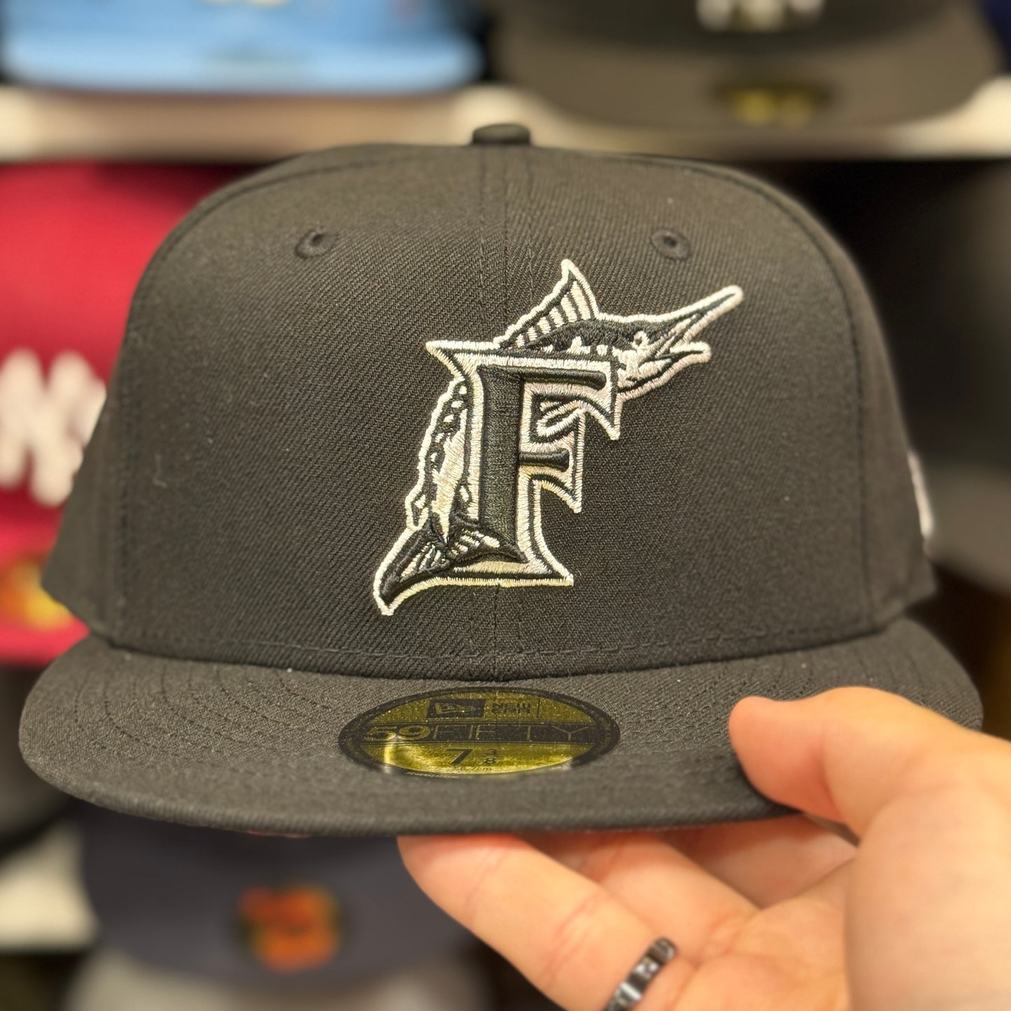 New Era Florida Marlins Black/White 59FIFTY Fitted Hat