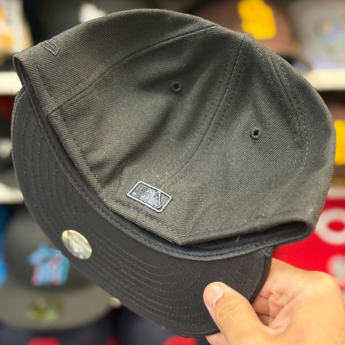 New Era Cleveland Indians 'Cursive I Logo' Black Vintage 59FIFTY Fitted Hat | Size 6 7/8
