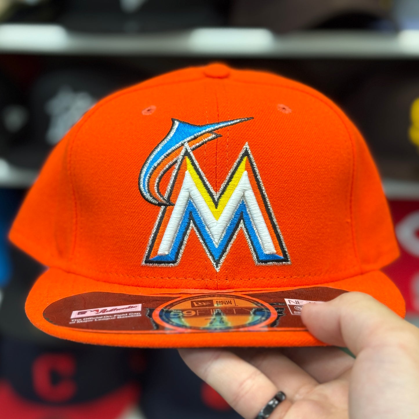 New Era Miami Marlins 'Large Logo' Orange 59FIFTY Fitted Hat