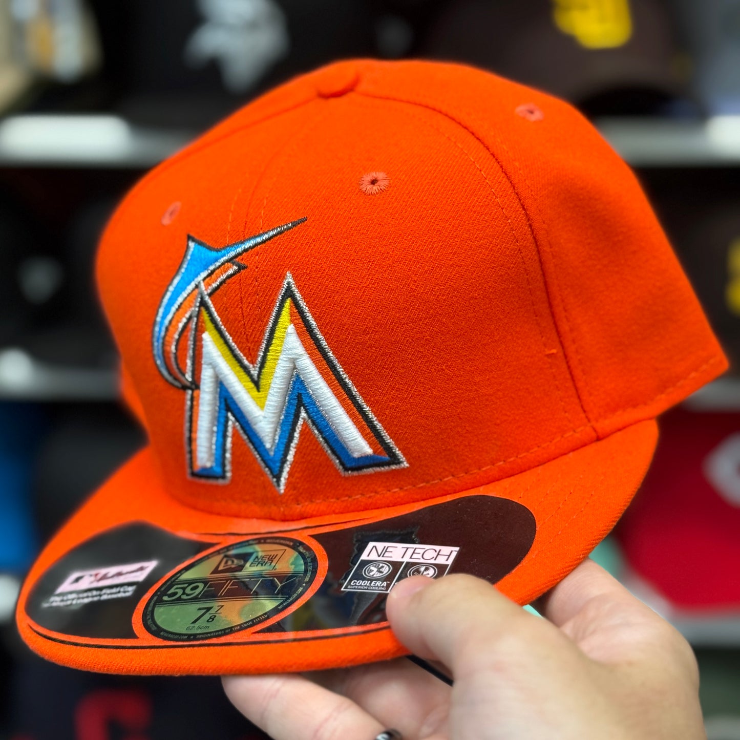 New Era Miami Marlins 'Large Logo' Orange 59FIFTY Fitted Hat