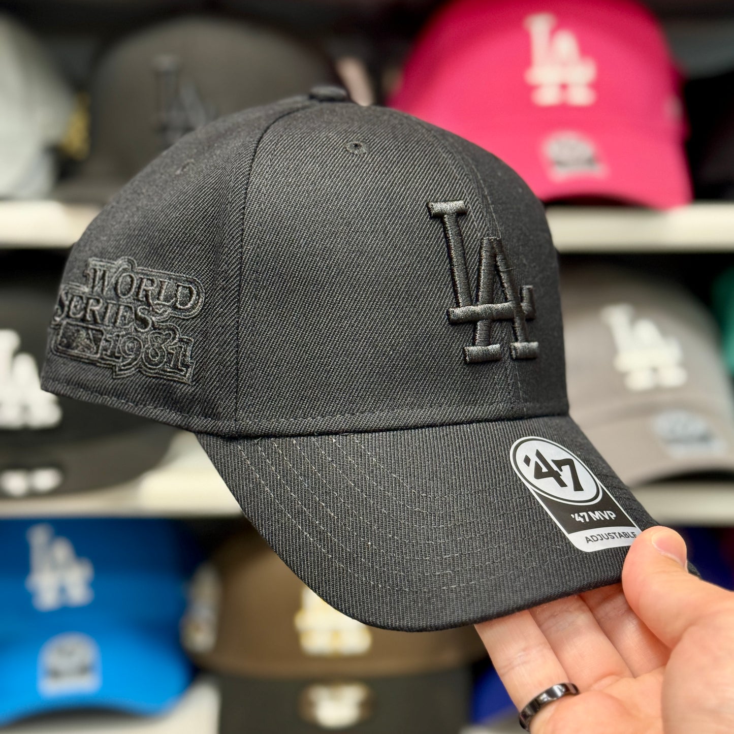 LA Dodgers World Series Snapback Cap '47 Brand Black
