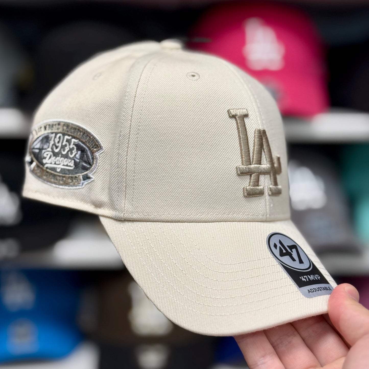 LA Dodgers World Series Snapback Cap '47 Brand Ivory/Bronze
