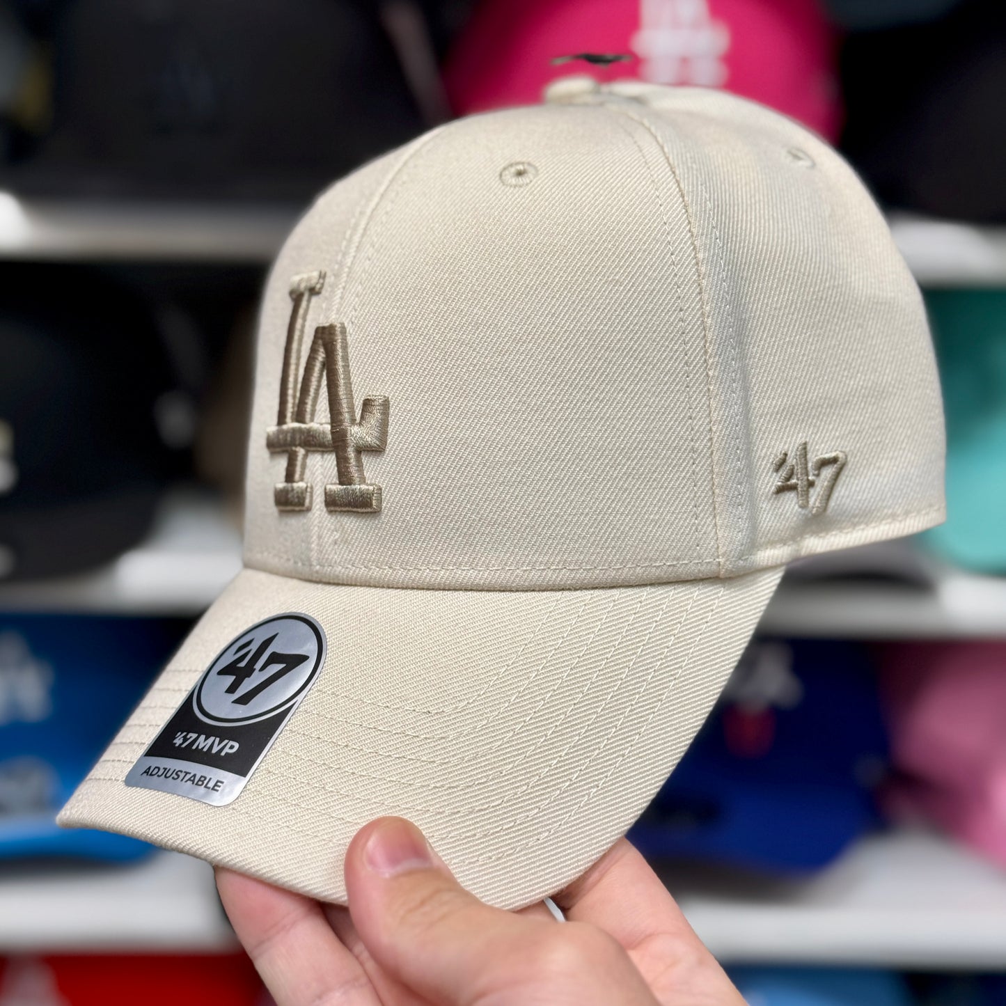 LA Dodgers World Series Snapback Cap '47 Brand Ivory/Bronze