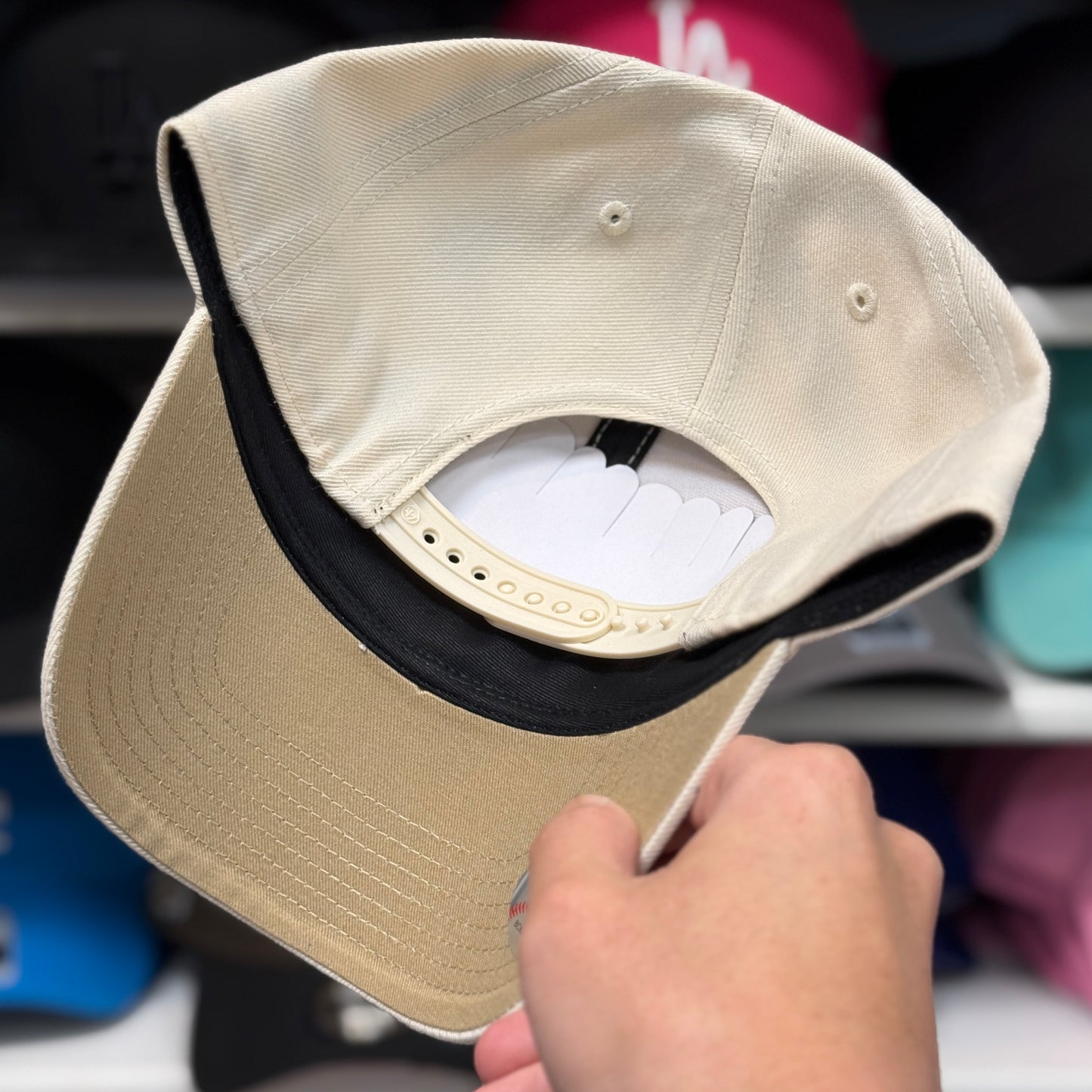 LA Dodgers World Series Snapback Cap '47 Brand Ivory/Bronze