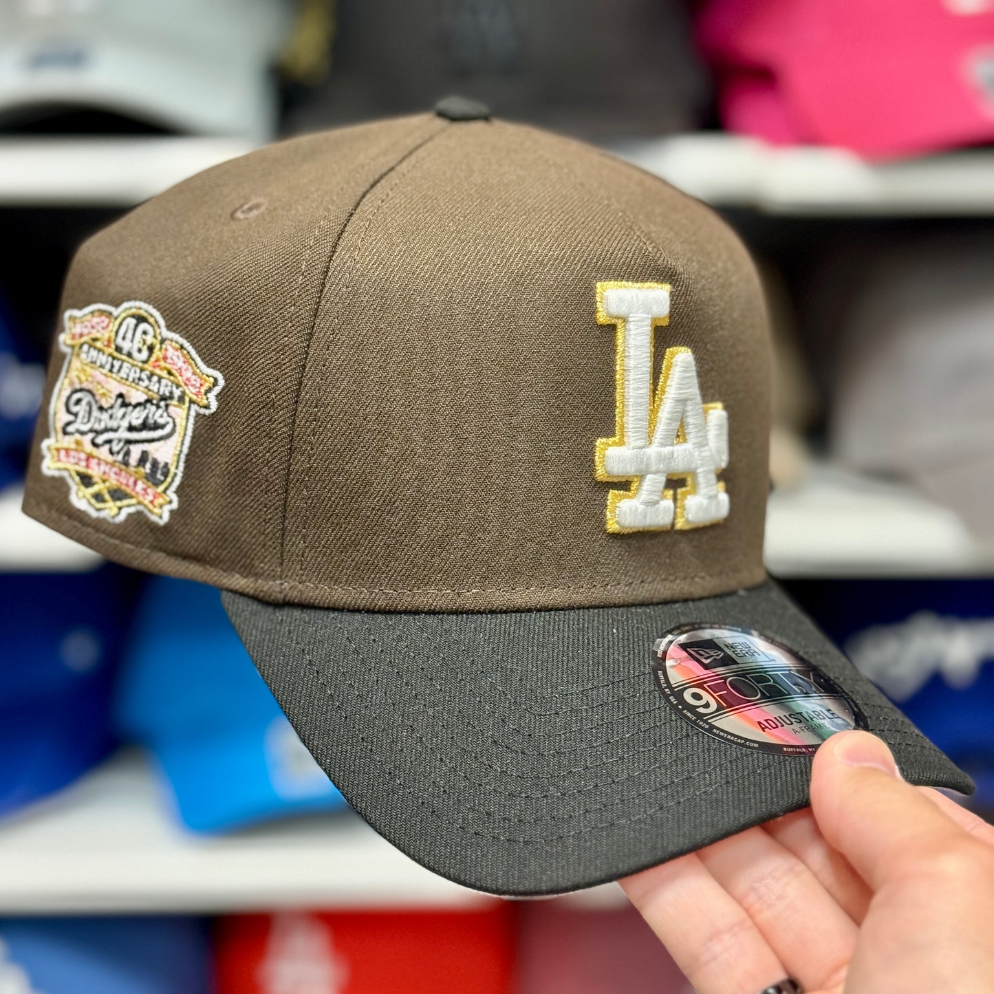 New Era A-Frame Dodgers 46th Anniversary 9FORTY Snapback Brown/Black/Gold