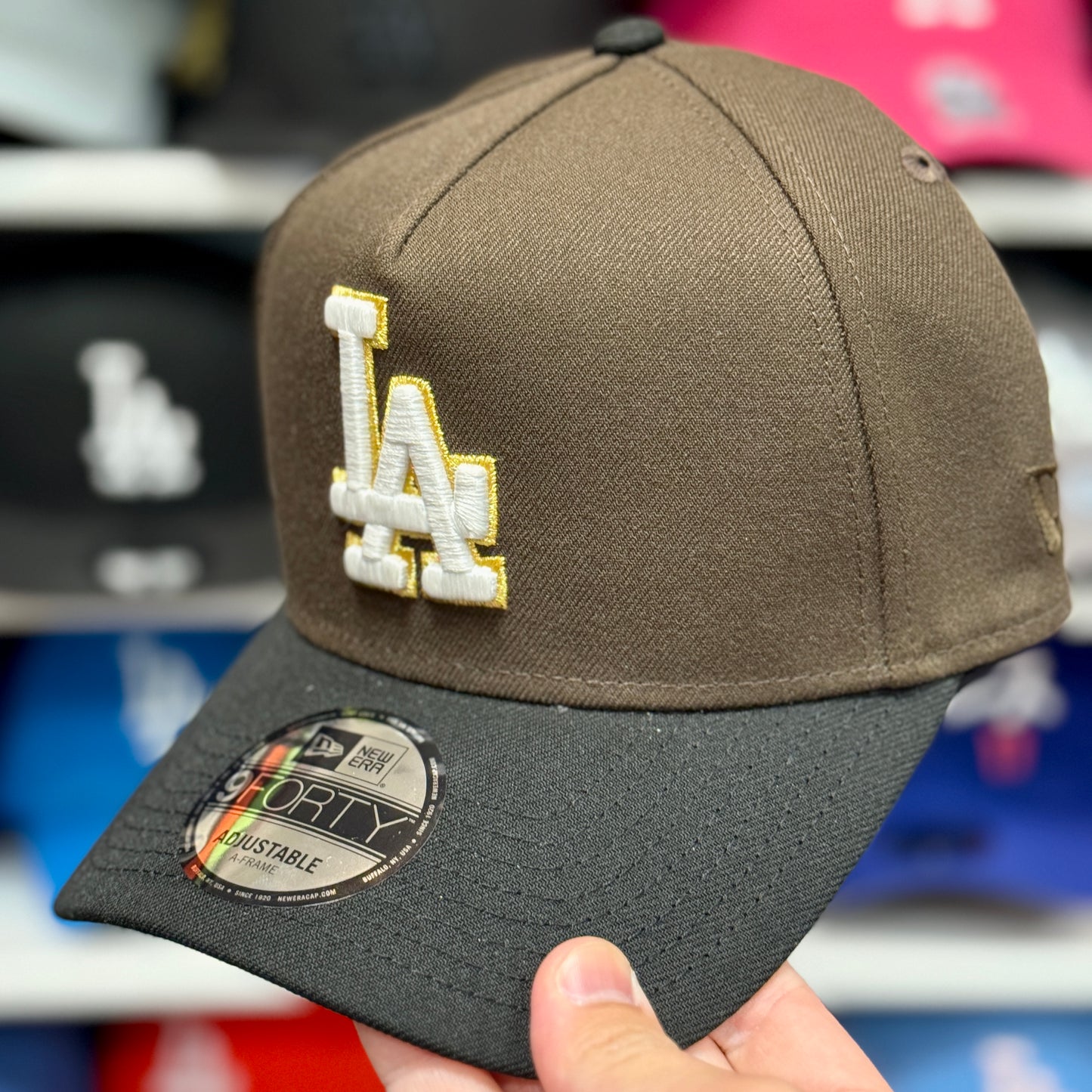 New Era A-Frame Dodgers 46th Anniversary 9FORTY Snapback Brown/Black/Gold