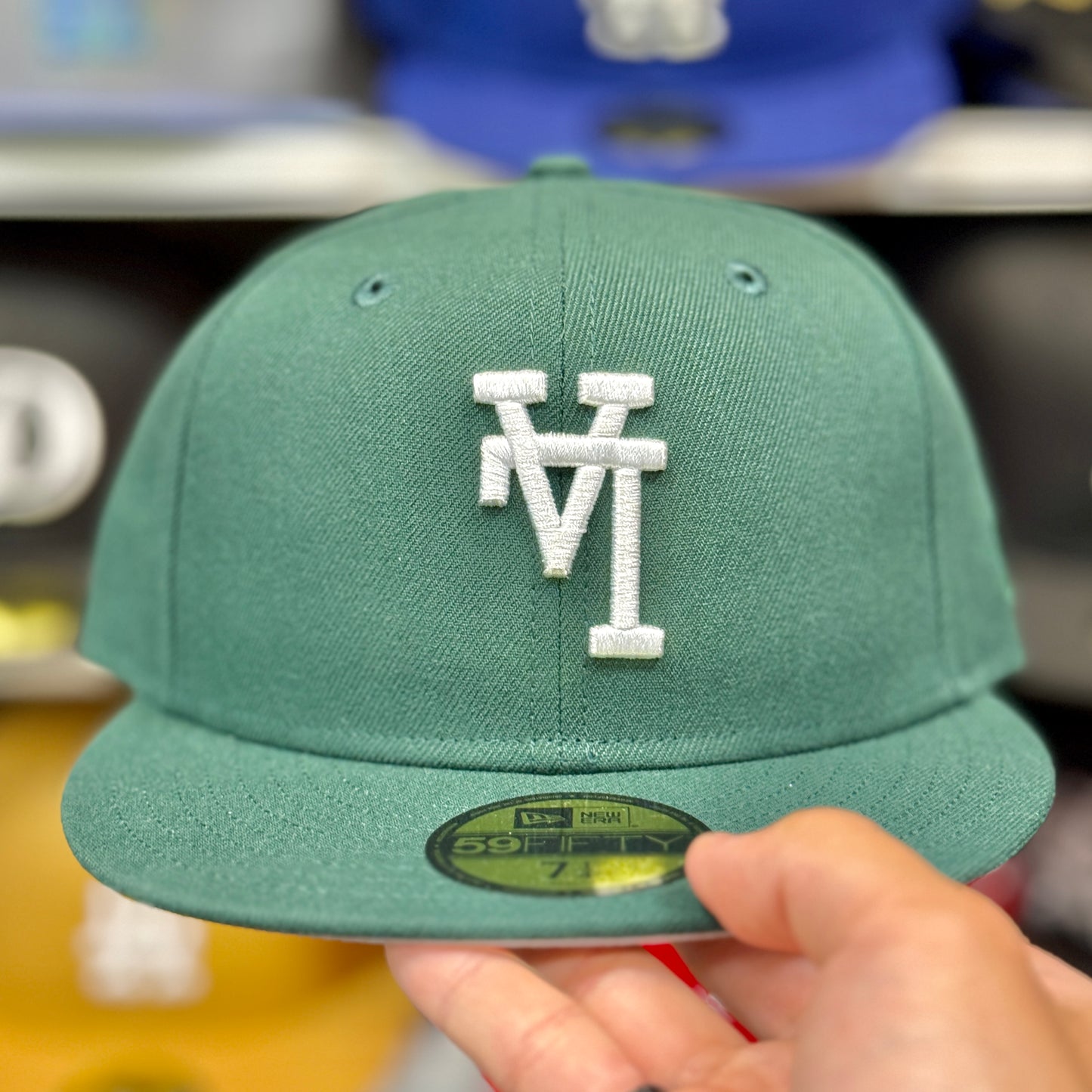 New Era Los Angeles Dodgers 'Upside Down Logo' 59FIFTY Fitted Hat | Dark Green