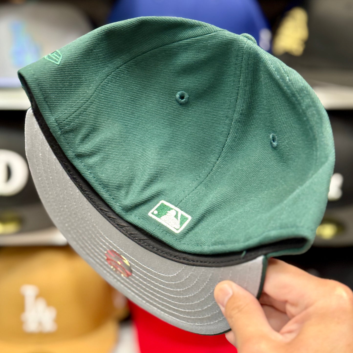 New Era Los Angeles Dodgers 'Upside Down Logo' 59FIFTY Fitted Hat | Dark Green