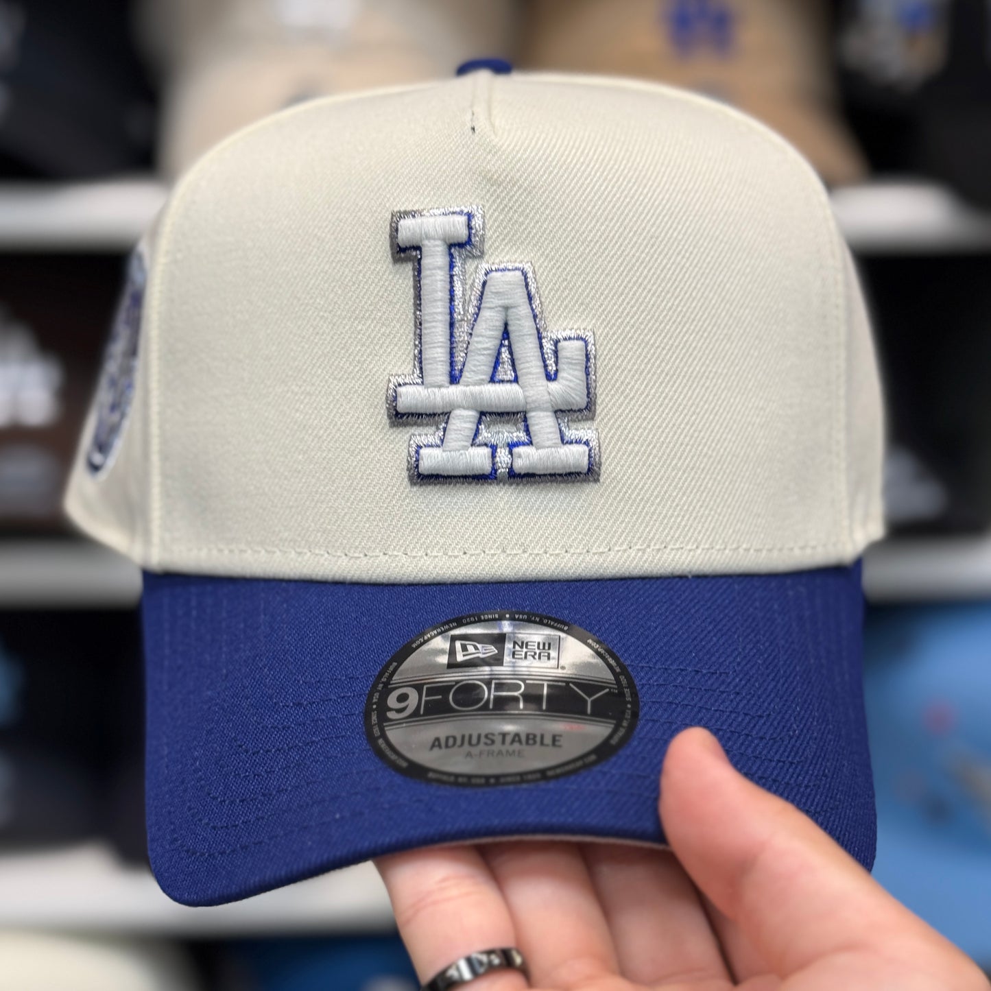 New Era Los Angeles Dodgers '50/50 Shohei Ohtani' A-Frame 9FORTY Snapback Creme/Blue/Chrome