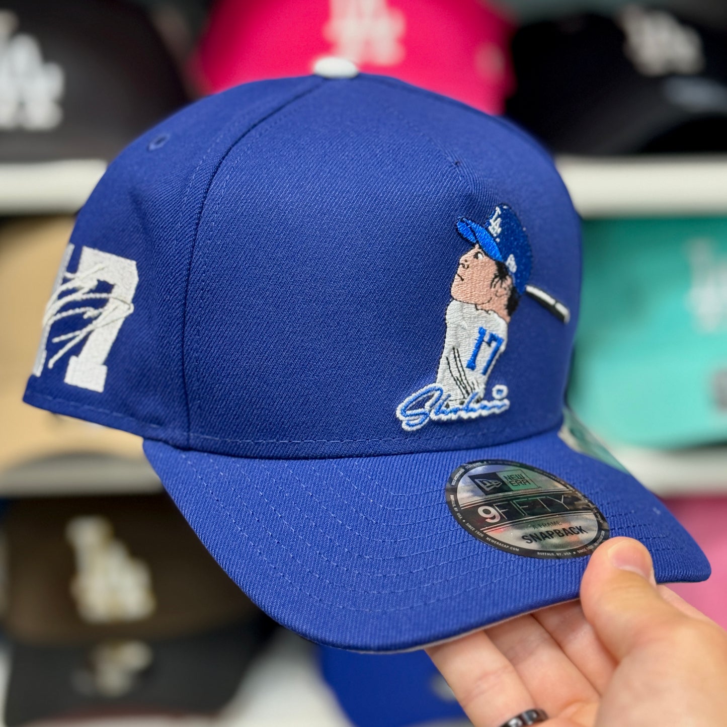 New Era Los Angeles Dodgers '#17 Shohei Ohtani Signature' A-Frame 9FIFTY Snapback Blue