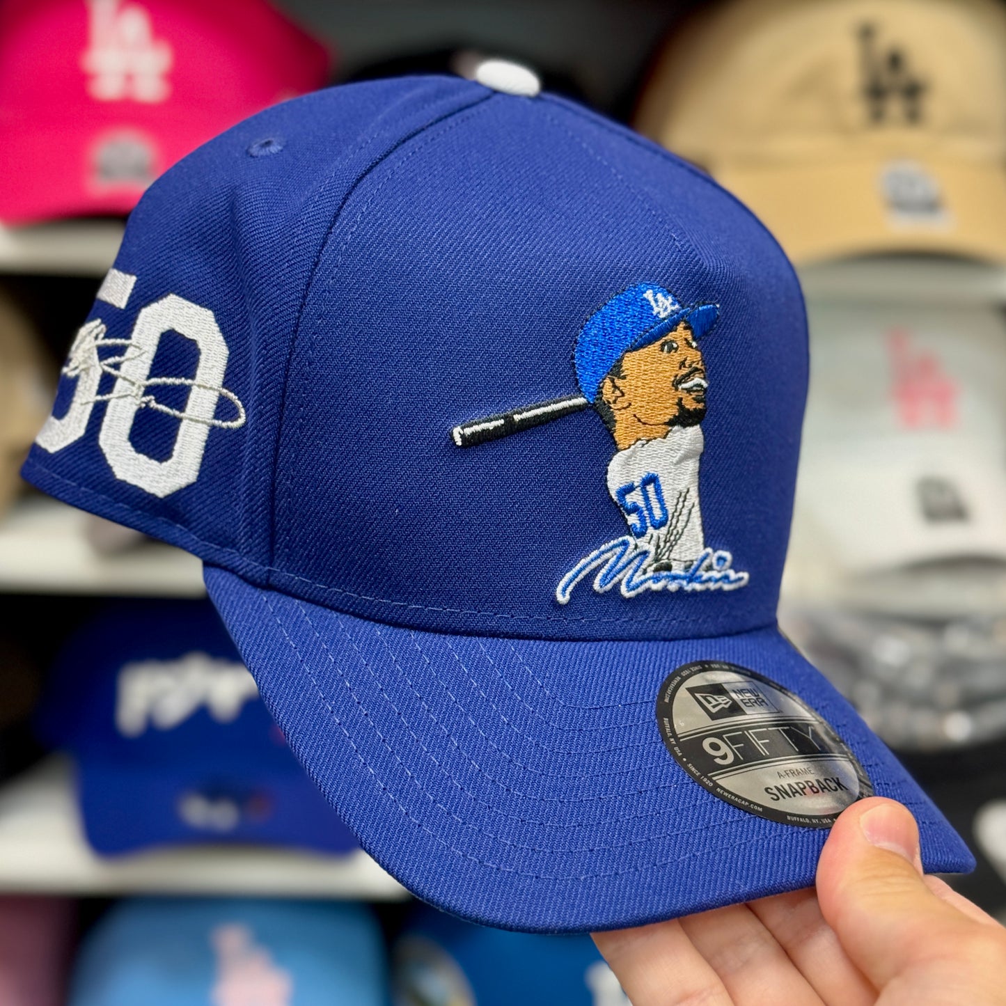 New Era Los Angeles Dodgers '#50 Mookie Betts Signature' A-Frame 9FIFTY Snapback Blue