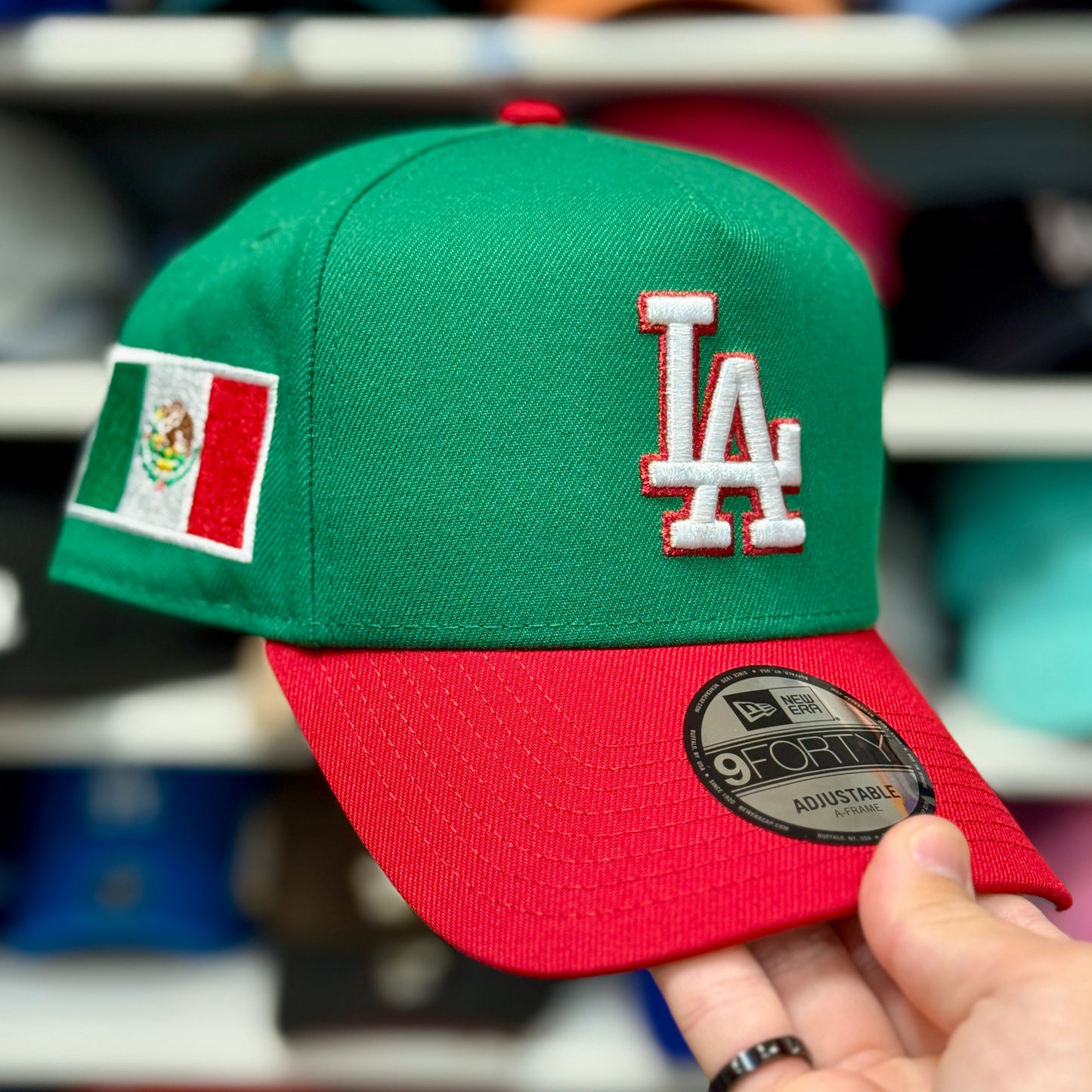New Era A-Frame Dodgers Mexico 9FORTY Snapback Green/Red