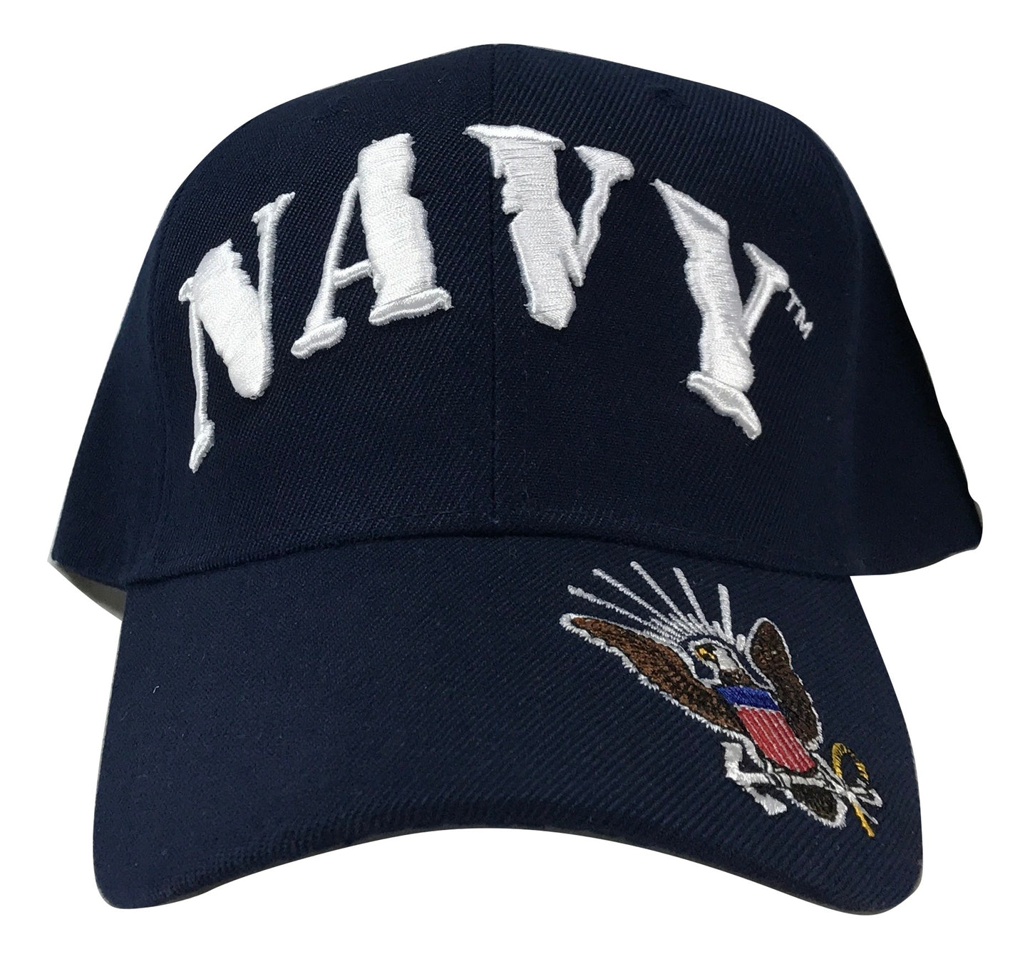 Navy Cap Adjustable Cap White