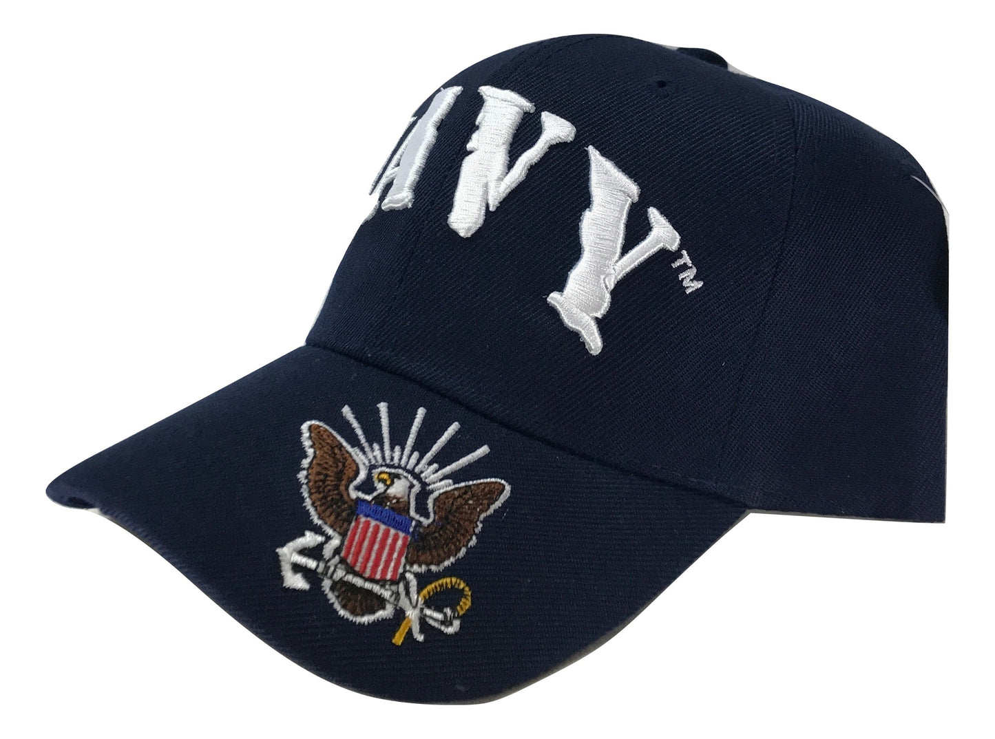 Navy Cap Adjustable Cap White