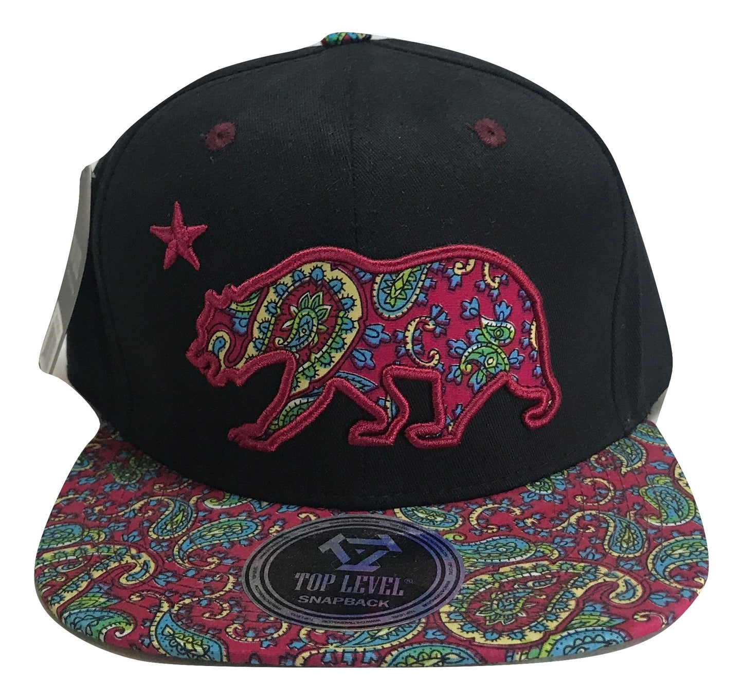Patterned California Republic Snapback Multi Color
