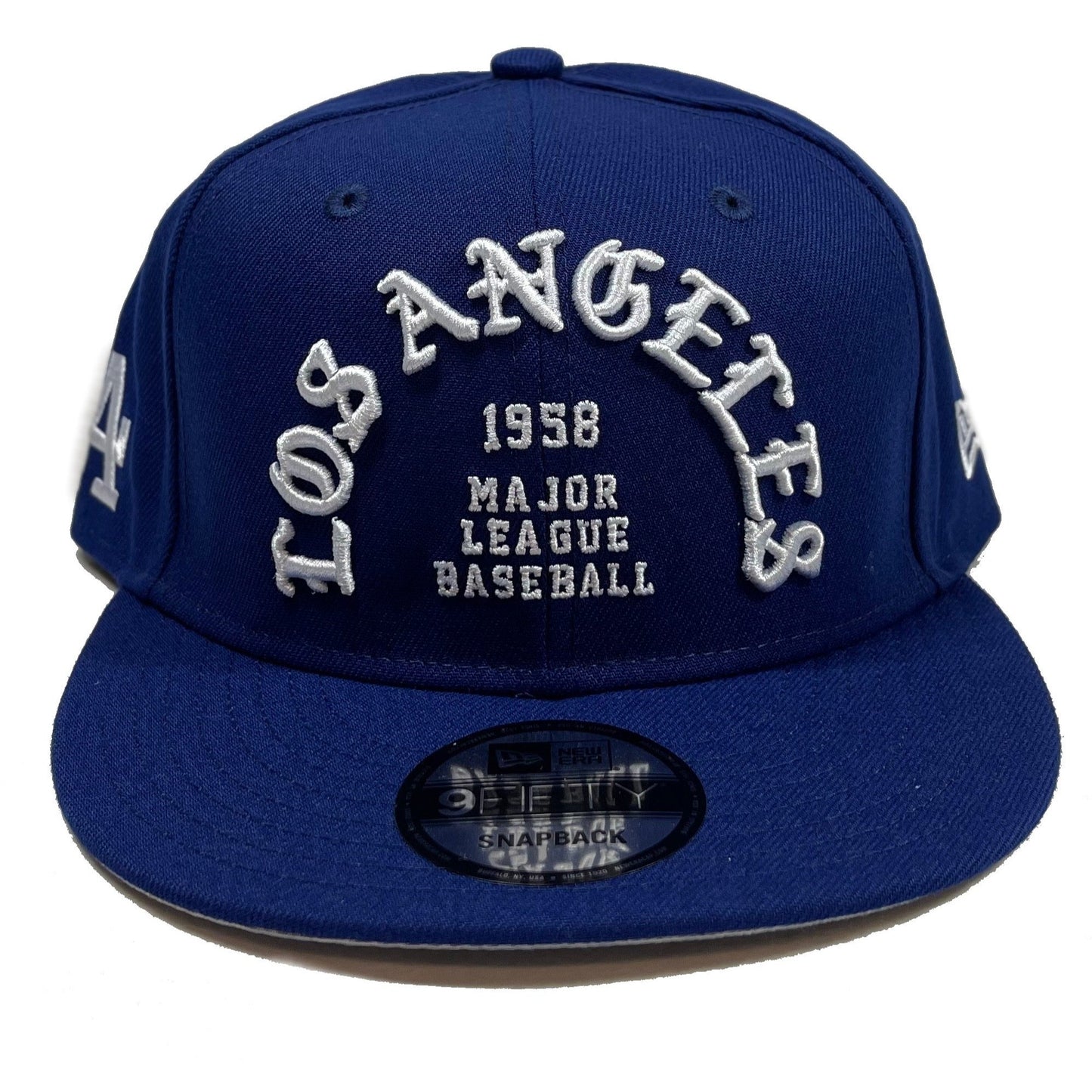 New Era Los Angeles Dodgers 'Old English Font' Blue/White 9FIFTY Snapback