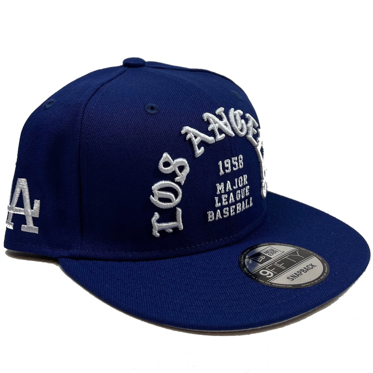 New Era Los Angeles Dodgers 'Old English Font' Blue/White 9FIFTY Snapback