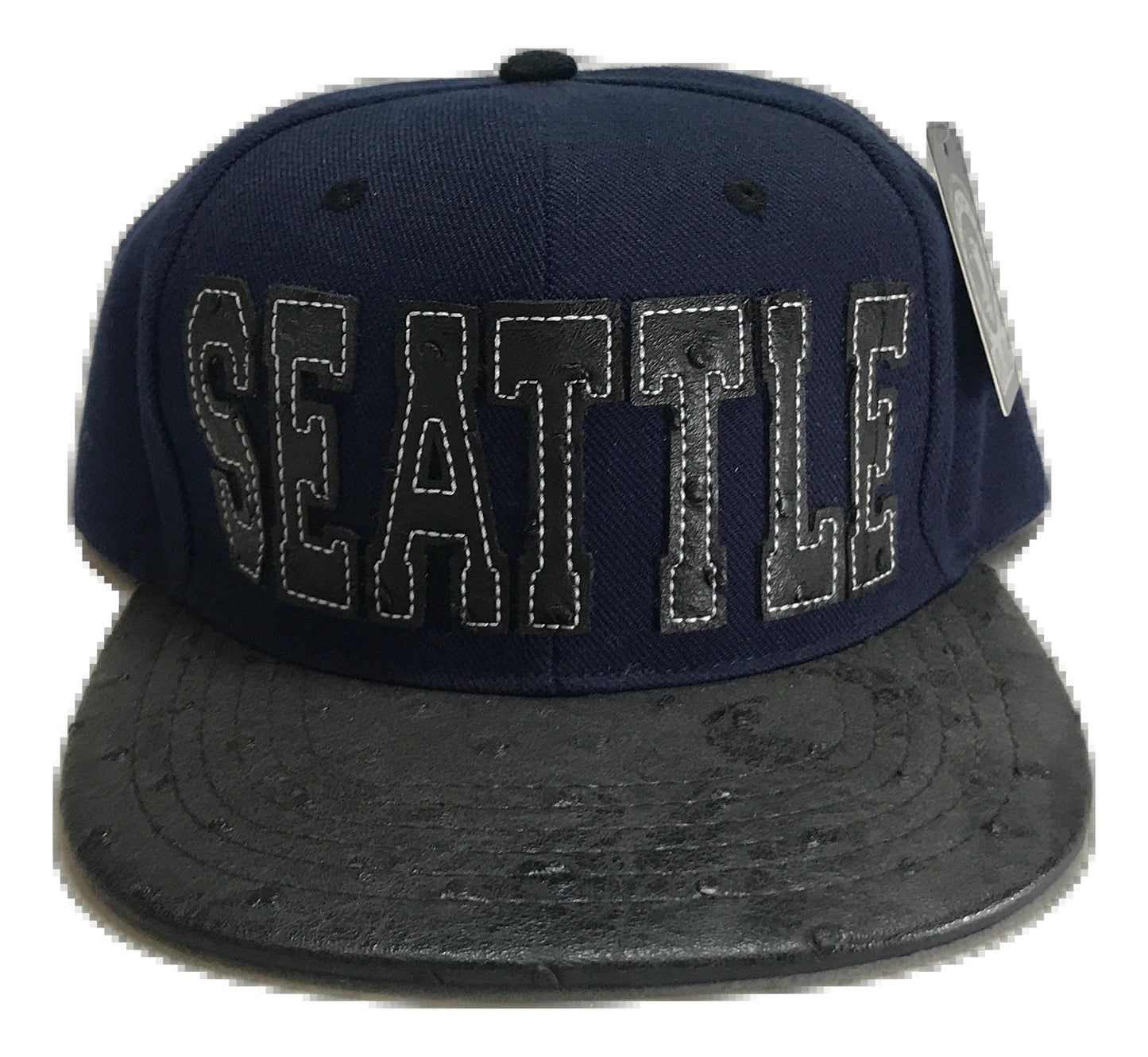 City Seattle Stitched Leather Snapback | Multi Color