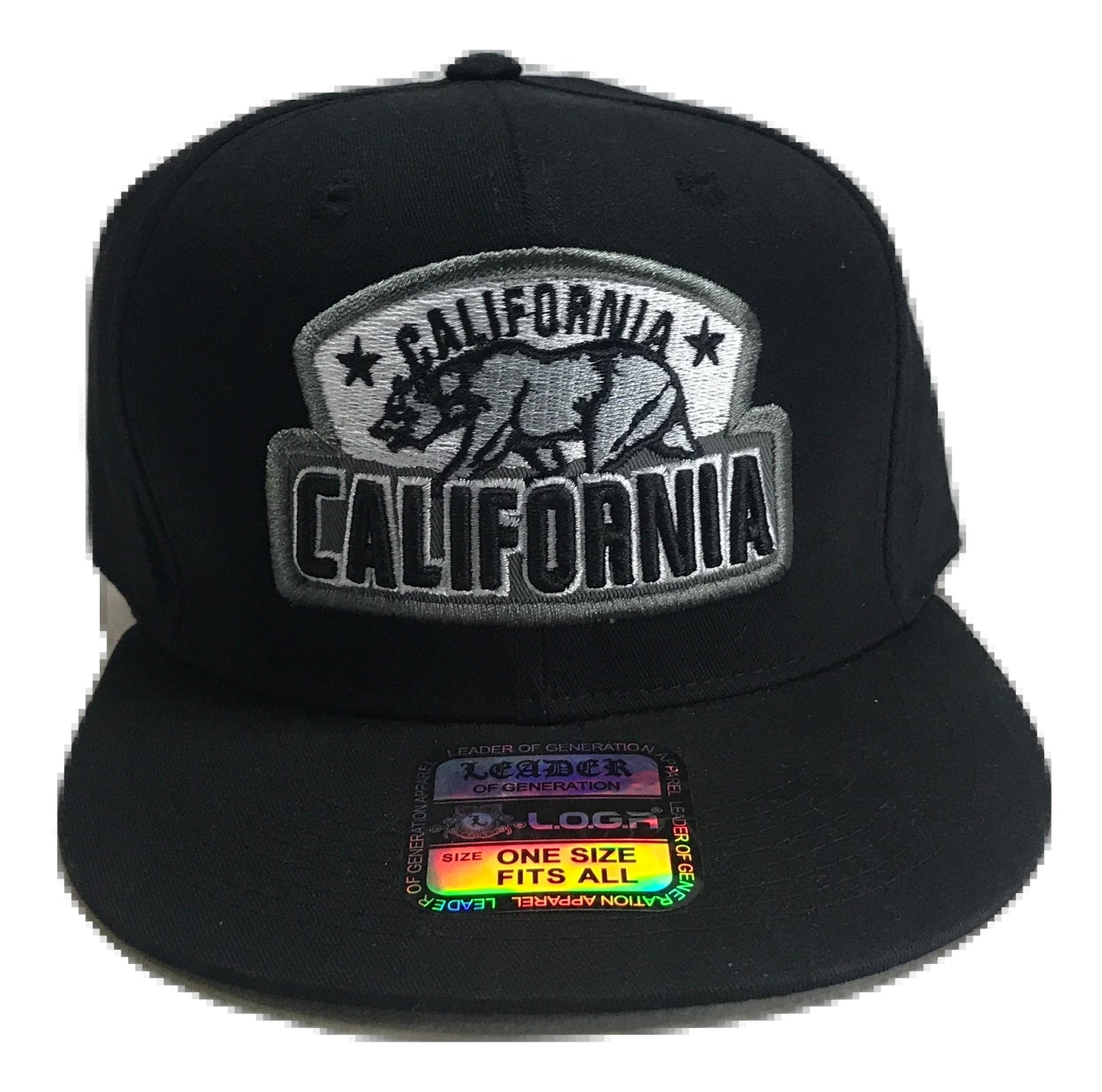California Bear Plate Snapback Black