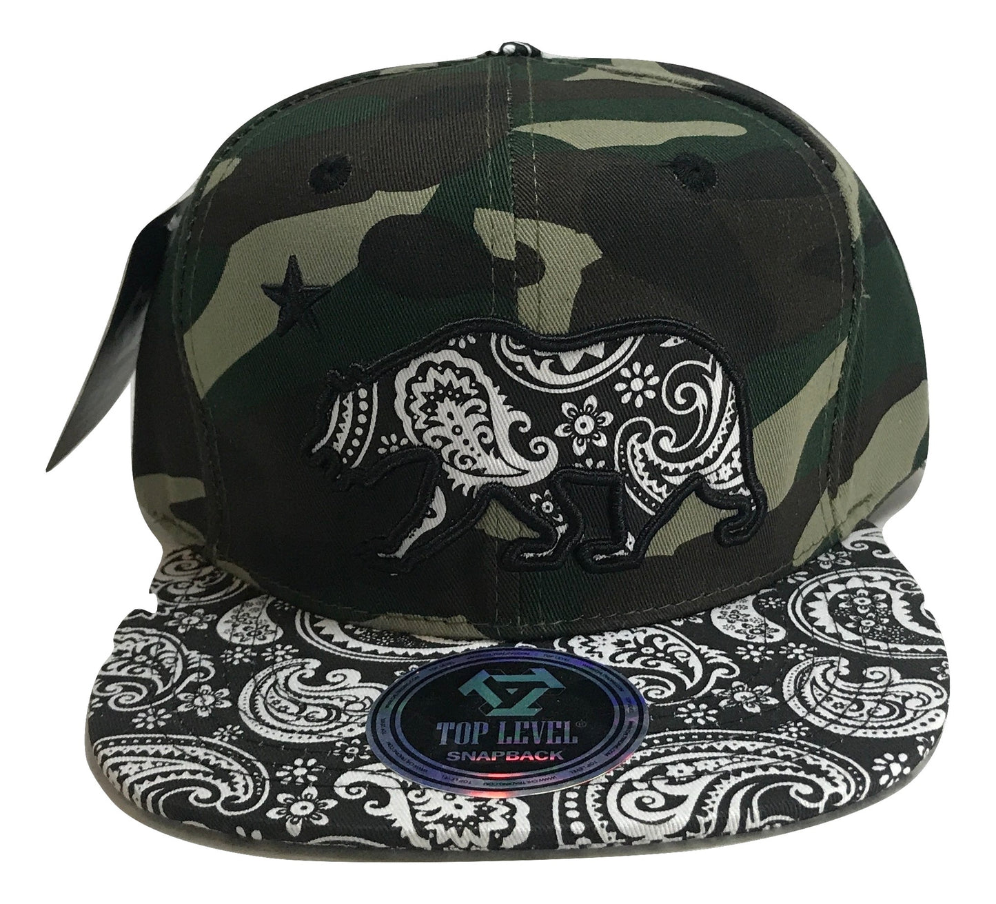 Patterned California Republic Snapback Multi Color