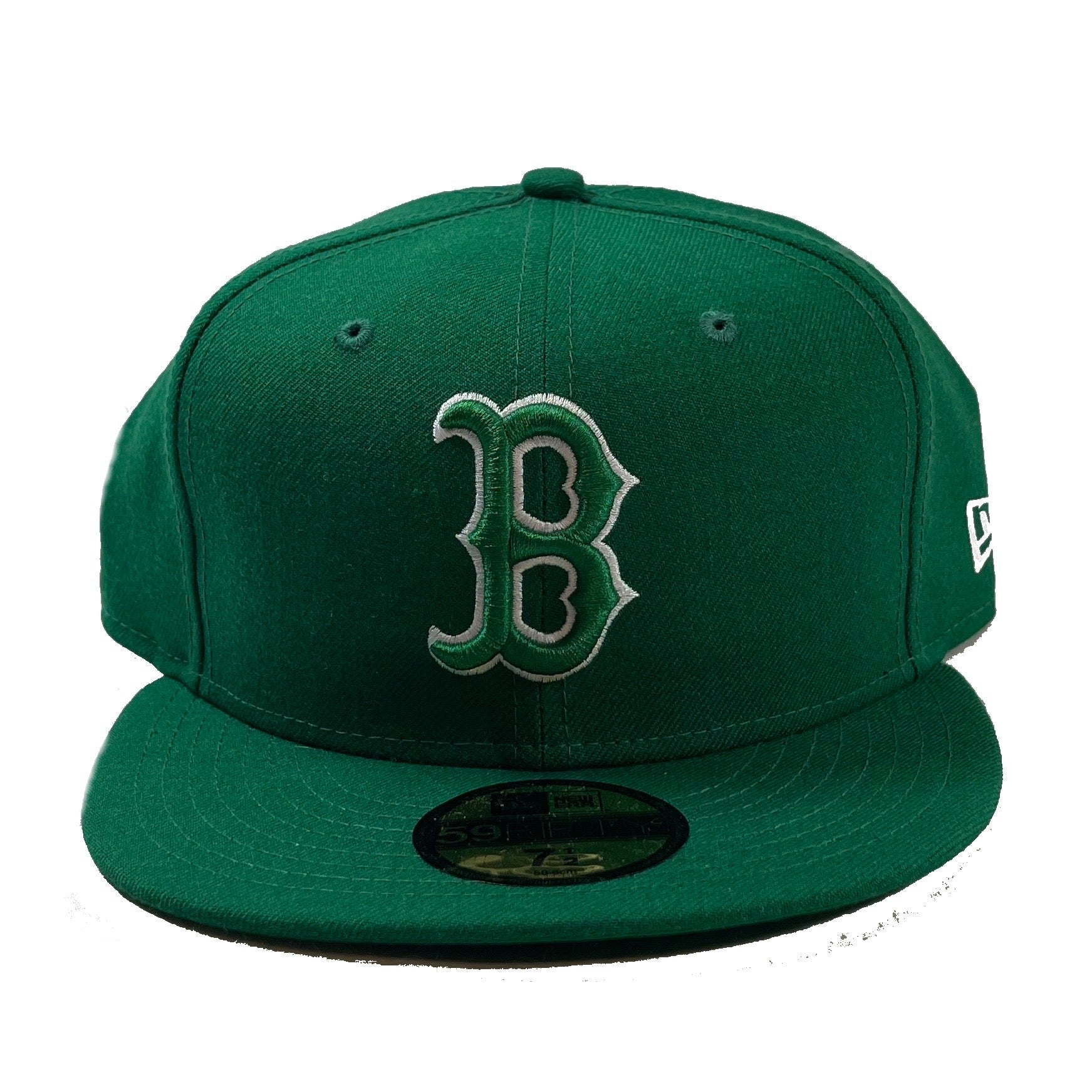 Boston Red Sox New Era White Logo 59FIFTY Fitted Hat - Green