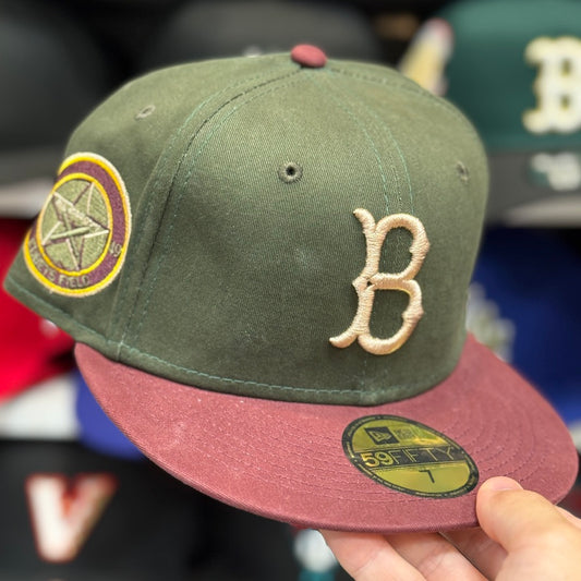 New Era Brooklyn Dodgers 'Ebbets Field' 59FIFTY Fitted Hat | Maroon/Olive