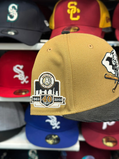 Oakland Athletics MLB 40 Years Patch | New Era 59FIFTY Fitted Cap | Corduroy Beige/Black