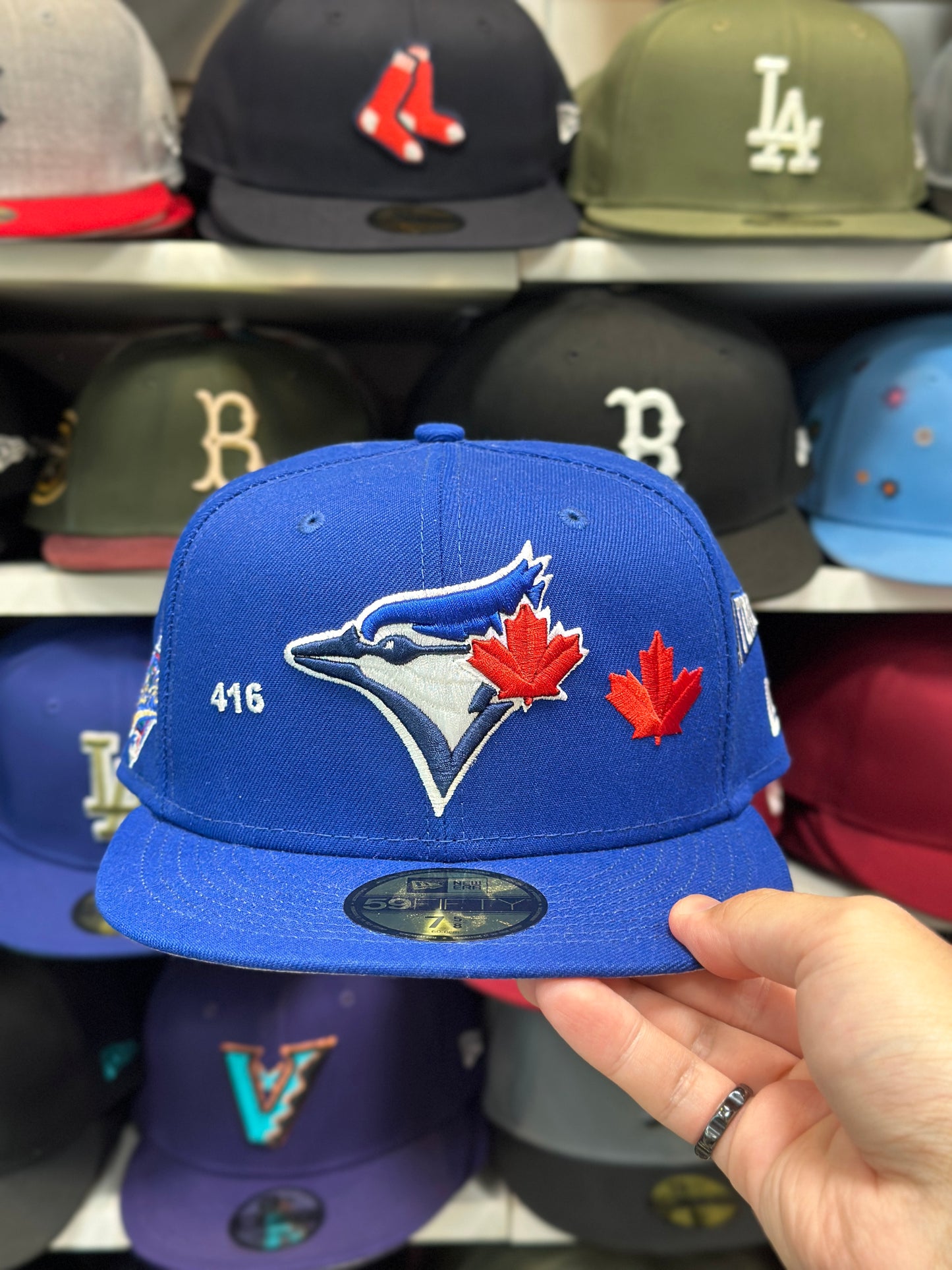 Toronto Blue Jays MLB Toronto Themed Patches | New Era 59FIFTY Fitted Cap | Blue