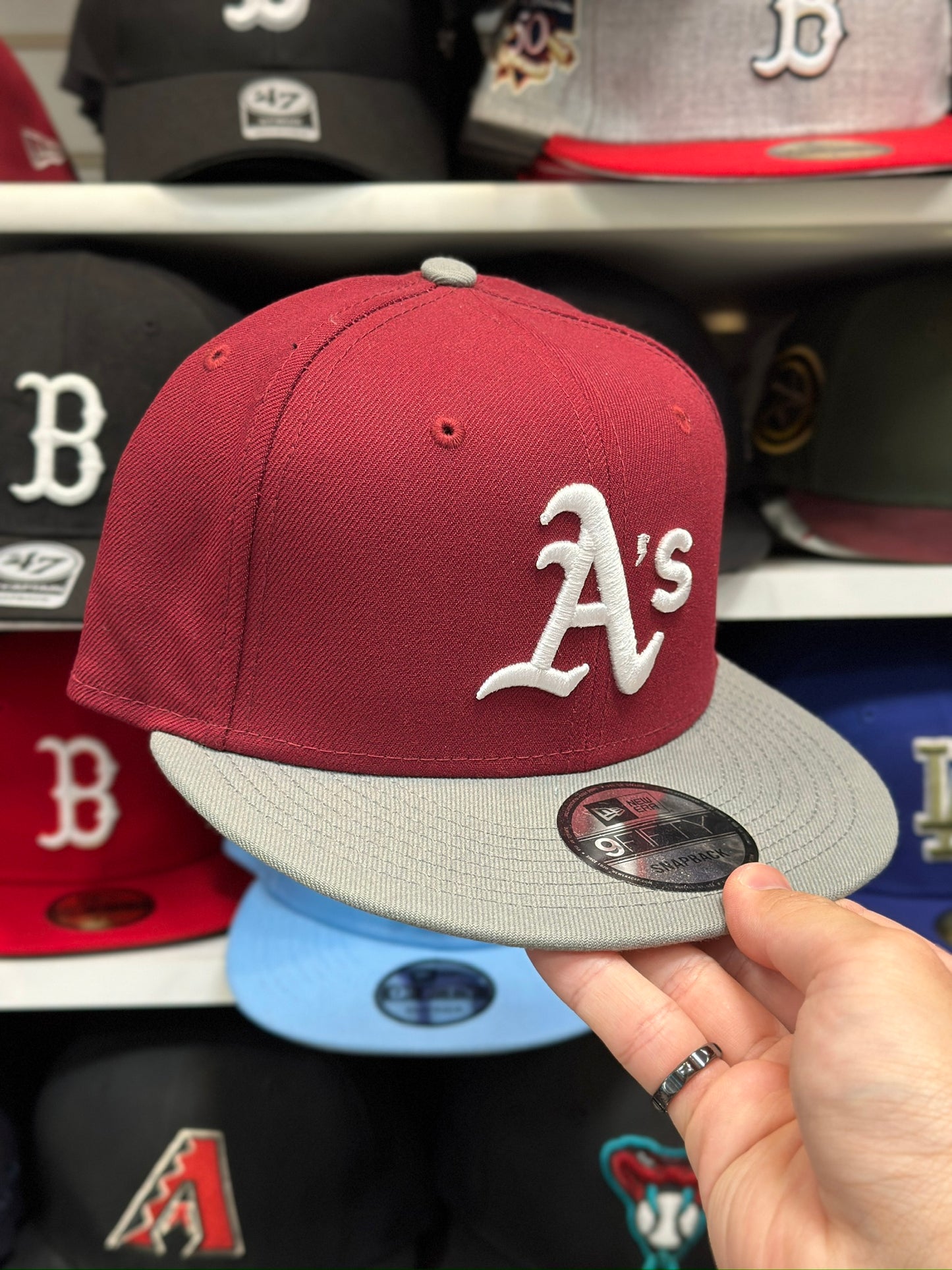 Oakland Athletics MLB Snapback | New Era 9FIFTY Adjustable Snap | Maroon/Gray