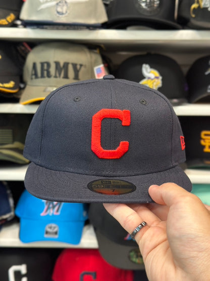 Cleveland Indians MLB Fitted Cap | New Era 59FIFTY Sized Cap | Navy