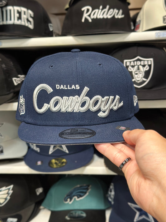 Dallas Cowboys NFL Script Font | New Era 9FIFTY Snapback | Blue