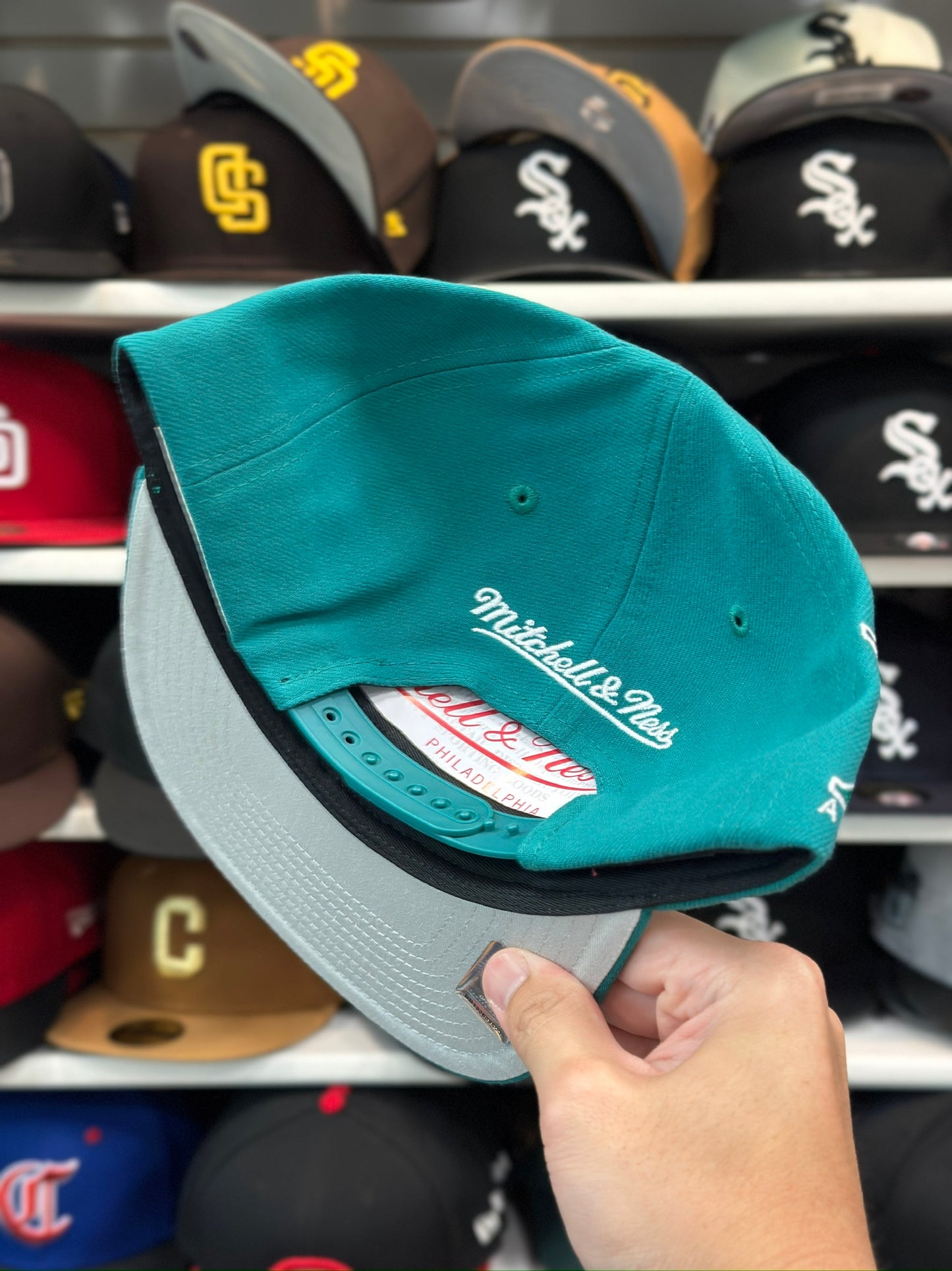 Anaheim Ducks NHL 'Might Decade' Patch | Mitchell & Ness Original Fit Adjustable Snapback | Teal