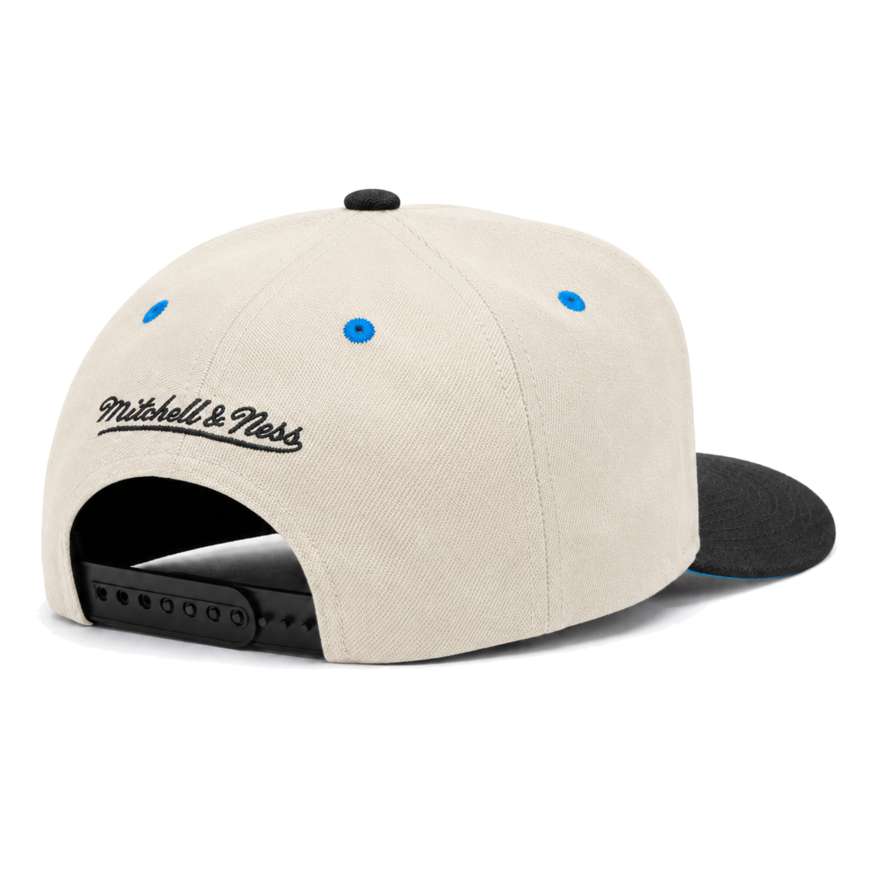 Los Angeles Dodgers Creme/Black A-Frame Mitchell & Ness Snapback | Blue Under Brim - Product Image
