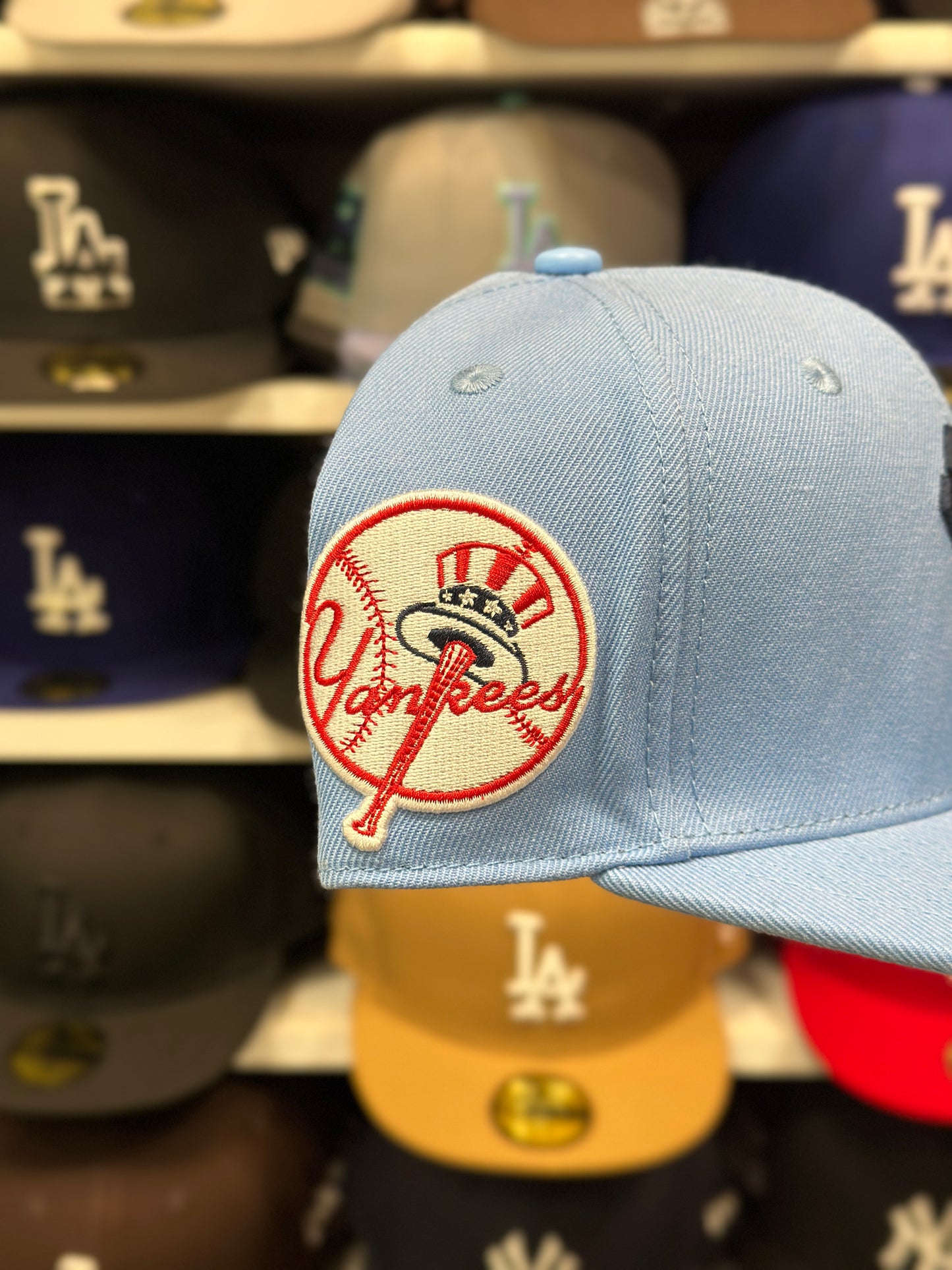 New York Yankees MLB | Vintage Logo Side Patch - Pro Standard Snapback | Light Blue