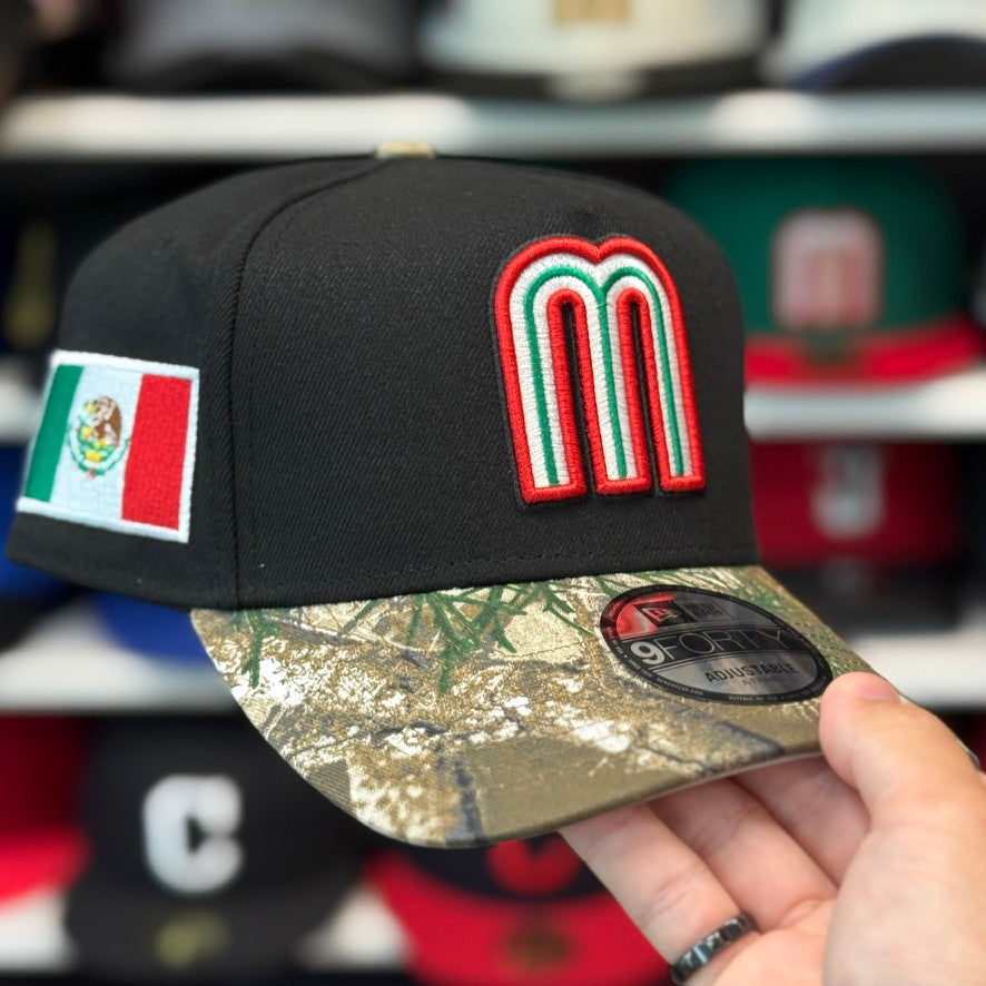 New Era Mexico World Baseball Classics A-Frame Black/Realtree 9FORTY Snapback