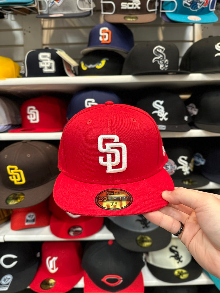 San Diego Padres MLB Fitted Hat | New Era 59FIFTY Sized Cap | Red