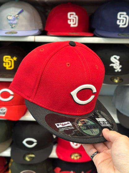 Cincinnati Reds MLB Fitted Cap | New Era 59FIFTY Sized Cap | Red/Black