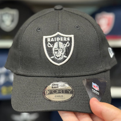 Youth New Era Raiders 9FORTY Ball Cap | Black