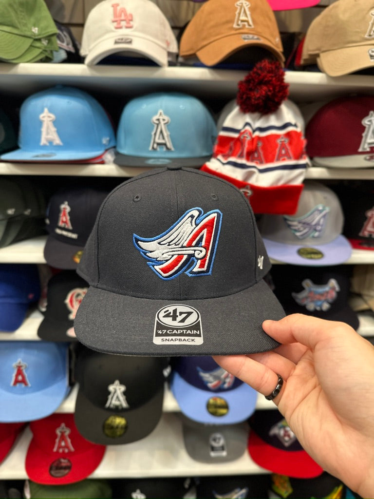 LA Angels MLB Winged Logo | '47 Brand Captain Snapback | Navy